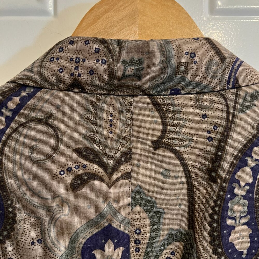 ETRO Taupe/Purple/Olive Paisley Blazer Men's 40R - Picture 5 of 12
